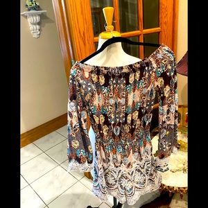 Off the shoulder Romper with bell sleeves by Xhilaration size S